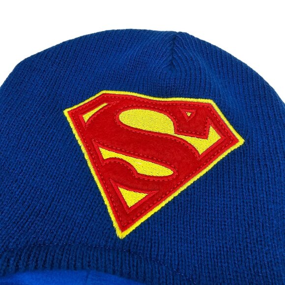 Superman Kids Beanie Hat With Braided Tassels winter fall warm - Picture 4 of 4